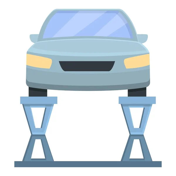 Icône voiture sur ascenseur, style dessin animé — Image vectorielle