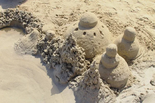 砂浜の砂の城 — ストック写真