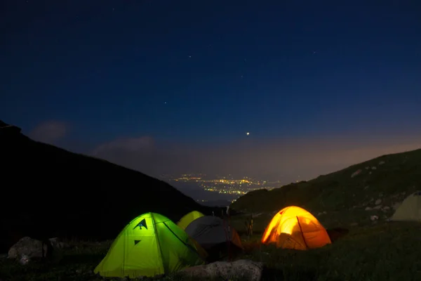 Night panorama in hiking
