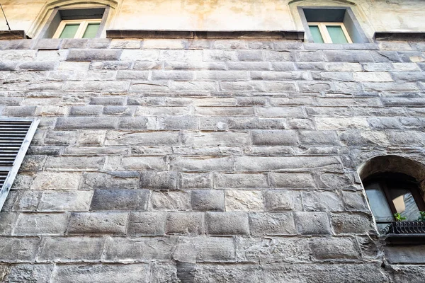 medieval wall of palace in Upper Town of Bergamo