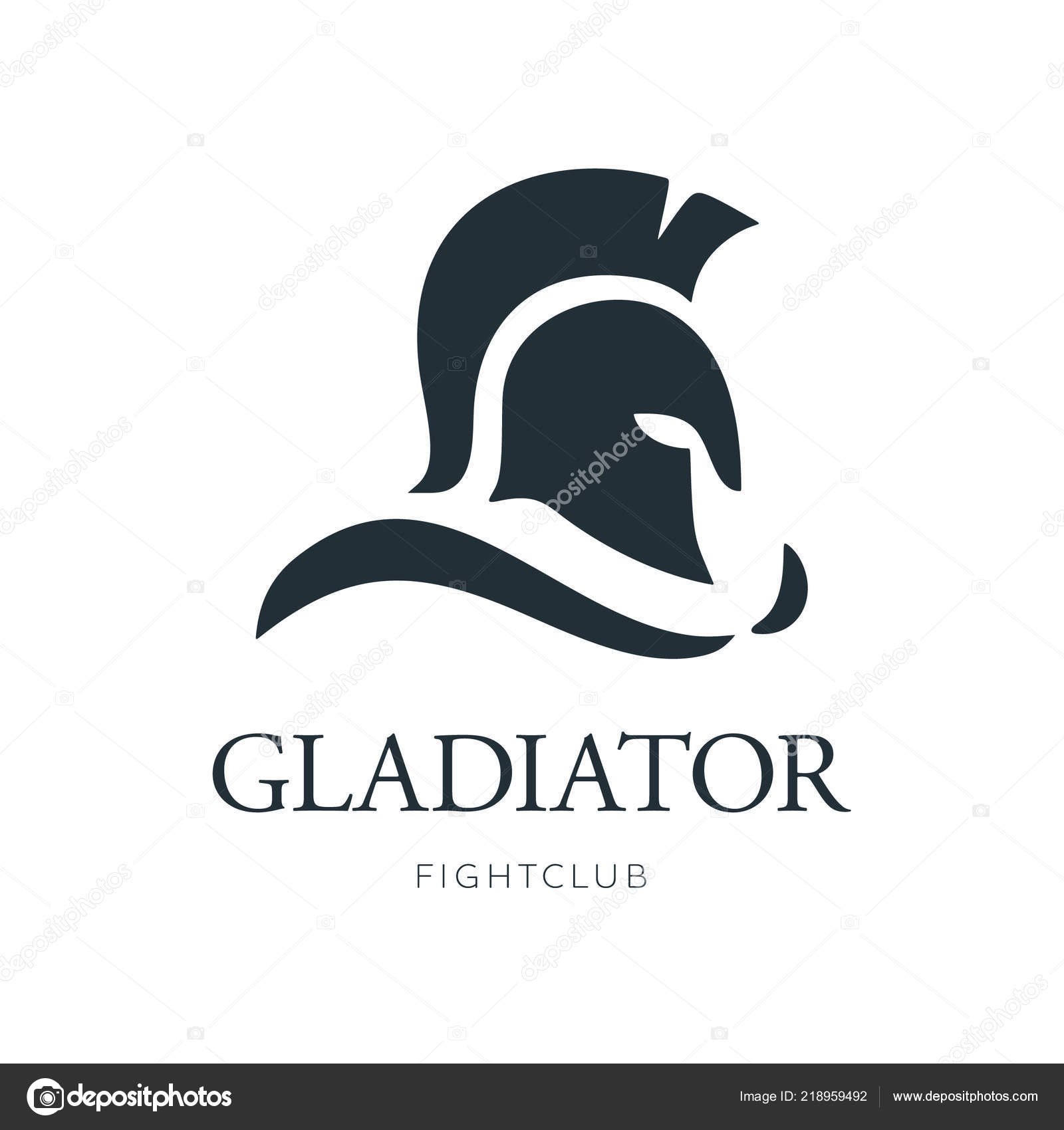 Gladiator Head Logo Design Stock Vector Image By C Sunteem 218959492