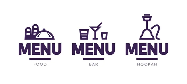 Menu Couverture Signe Logo Design — Image vectorielle