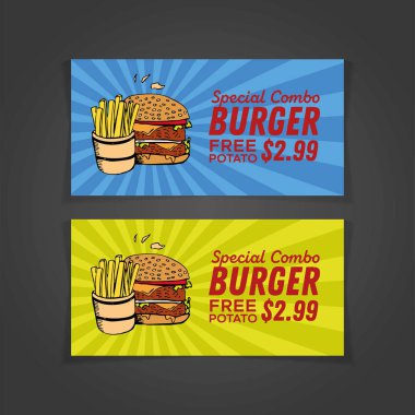 Handrawn çizim ile fastfood banner tasarımı