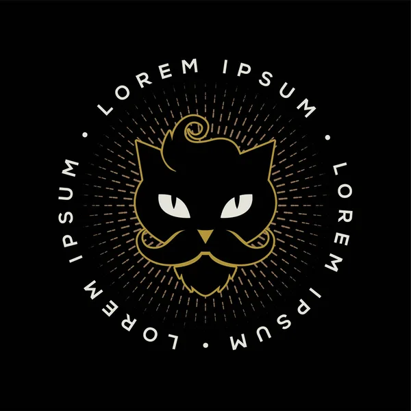 Diseño de emblema de signo de logotipo gato negro — Vector de stock