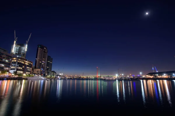 View Bolte Bridge Docklands Evening Melbourne Australia — Stock Photo, Image
