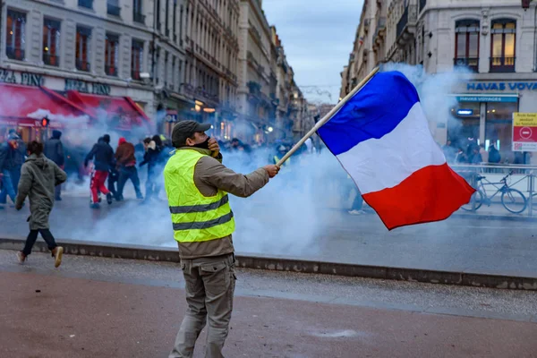 Жовтий Жилети Gilets Jaunes Протест Проти Палива Податків Уряд Французький — стокове фото