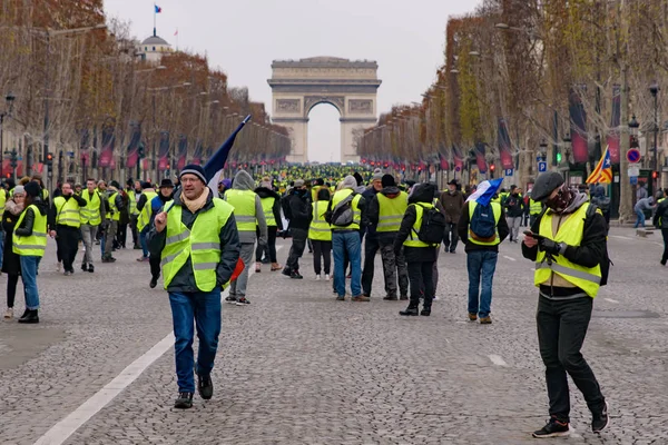 5Ème Manifestation Gilets Jaunes Gilets Jaunes Protestataires Contre Taxe Sur — Photo