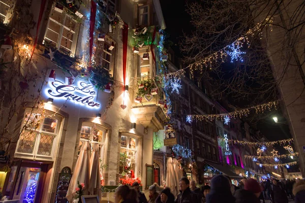 Decoração Natal Nos Edifícios Estrasburgo Capital Noel França — Fotografia de Stock