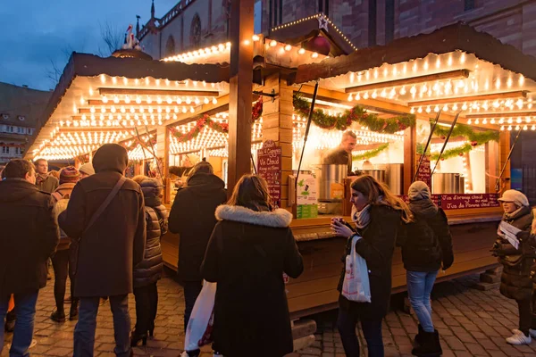 2018 Kerstmarkt Straatsburg Hoofdstad Noel Alsace Area Frankrijk — Stockfoto