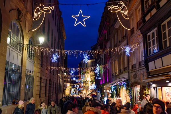 2018 Kerstmarkt Straatsburg Hoofdstad Noel Alsace Area Frankrijk — Stockfoto