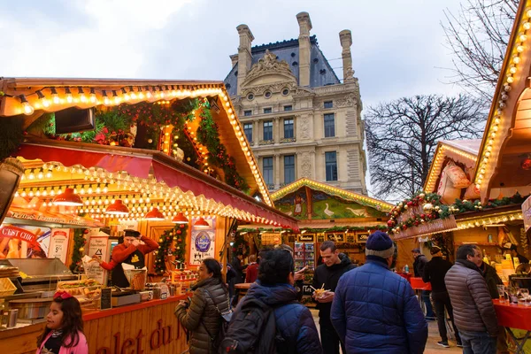 2018 Mercado Natal Tuileries Gardens Paris França — Fotografia de Stock