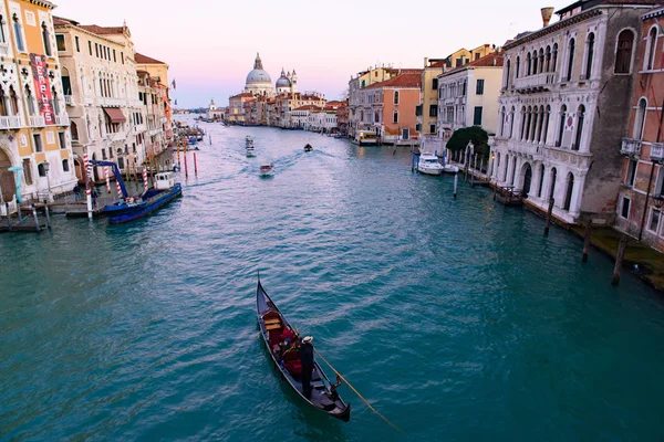 Grand Canal Santa Maria Della Salute Sunset Time Venice Italy — 스톡 사진