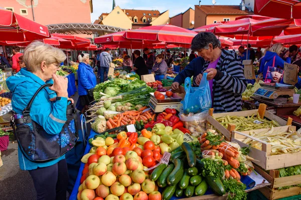 Dolac Markt Der Meisten Besuchte Bauernmarkt Zagreb Kroatien — Stockfoto