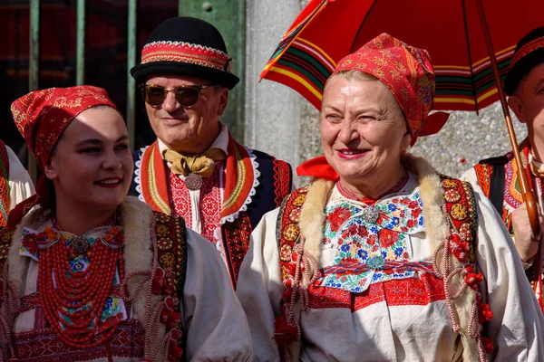 Croati Con Abiti Tradizionali Zagabria — Foto Stock