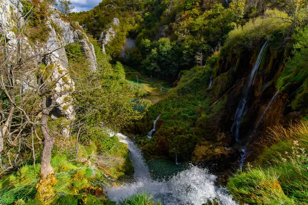 Watervallen Van Sastavci Nationaal Park Plitvice Meren Plitvicka Jezera Kroatië — Stockfoto