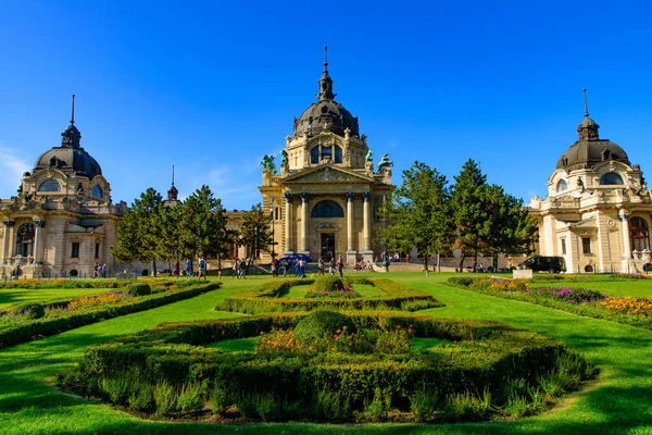 Banho Térmico Szechenyi Budapeste Hungria Maior Banho Medicinal Europa — Fotografia de Stock