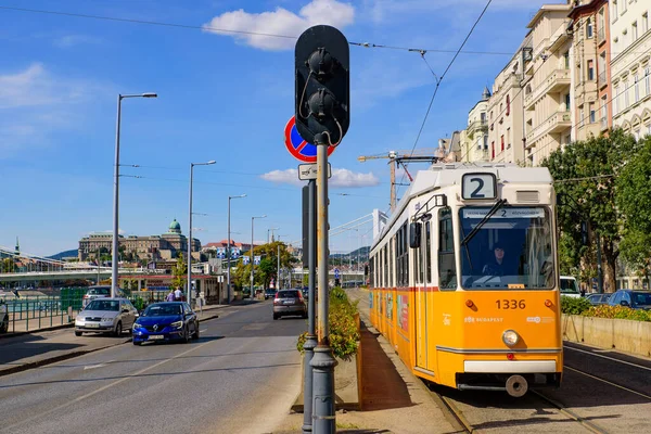 Eléctrico Estrada Budapeste Hungria — Fotografia de Stock