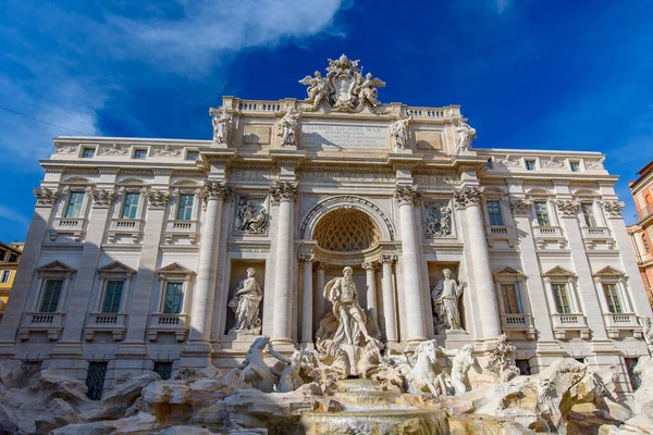 Trevi Fountain Egyik Leghíresebb Szökőkút Világon Rómában Olaszországban — Stock Fotó