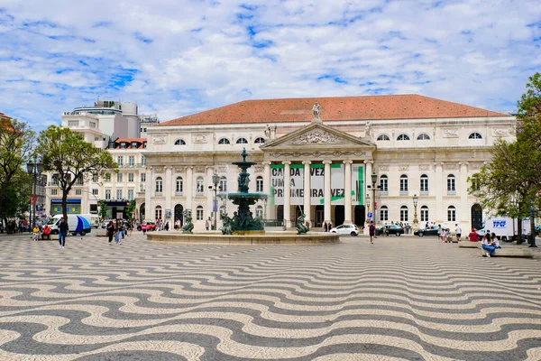 Teatro Nacional Plaza Rossio Lisboa Portugal — Foto de Stock