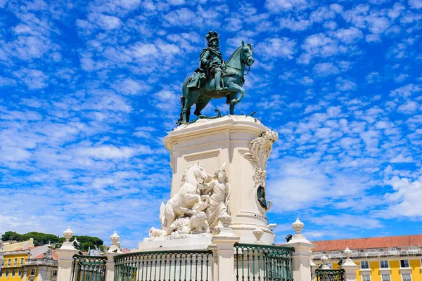 Estatua Del Rey José Praca Comercio Lisboa Portugal — Foto de Stock