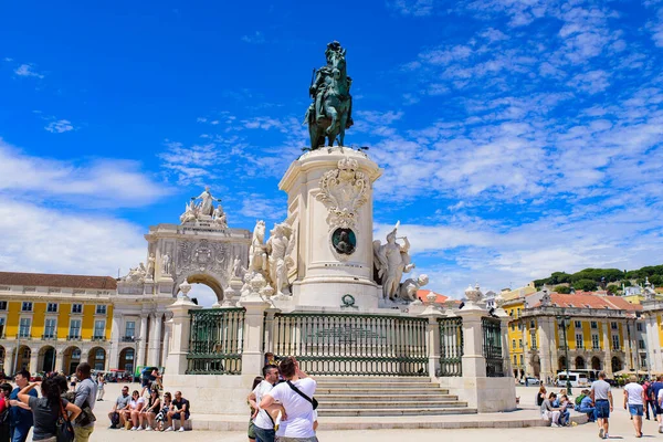 Estatua Del Rey José Praca Comercio Lisboa Portugal — Foto de Stock