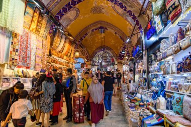 Shops inside Grand Bazaar in Istanbul, one of the largest and oldest covered markets in the world