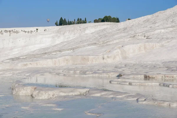 Travertino Formazioni Terrazza Piscine Pamukkale Castello Cotone Denizli Turchia — Foto Stock