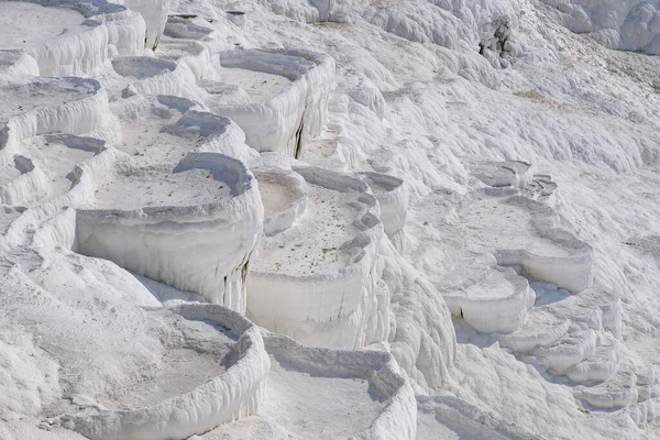 Formazioni Terrazze Travertino Pamukkale Castello Cotone Denizli Turchia — Foto Stock