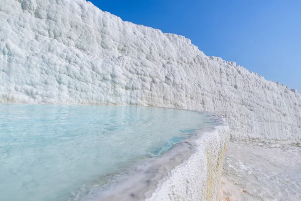 Travertino Formazioni Terrazza Piscine Pamukkale Castello Cotone Denizli Turchia — Foto Stock