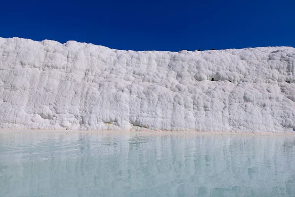 Travertino Formazioni Terrazza Piscine Pamukkale Castello Cotone Denizli Turchia — Foto Stock