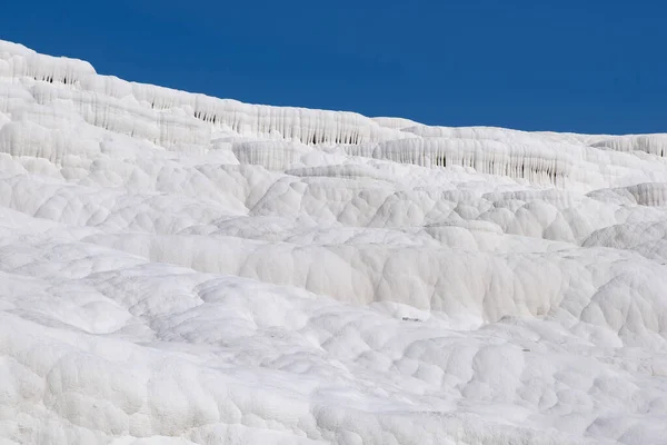 Formazioni Terrazze Travertino Pamukkale Castello Cotone Denizli Turchia — Foto Stock