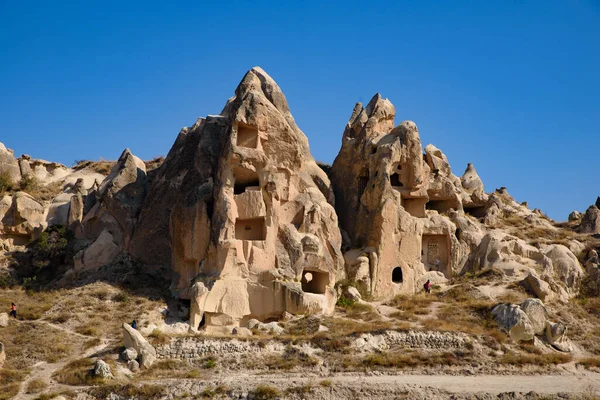 Cave Houses Carved Stone Goreme Cappadocia Turkey — Stock Photo, Image
