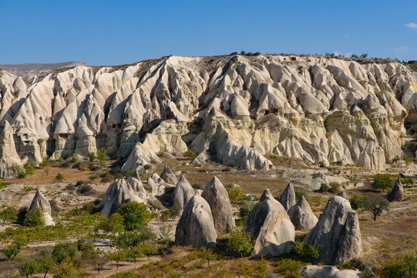 Rock Formations Mountain Ridges Valleys Pinnacles Goreme National Park Cappadocia — Zdjęcie stockowe