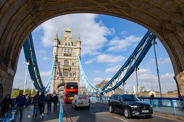 Tower Bridge Crossing River Thames London United Kingdom — Zdjęcie stockowe