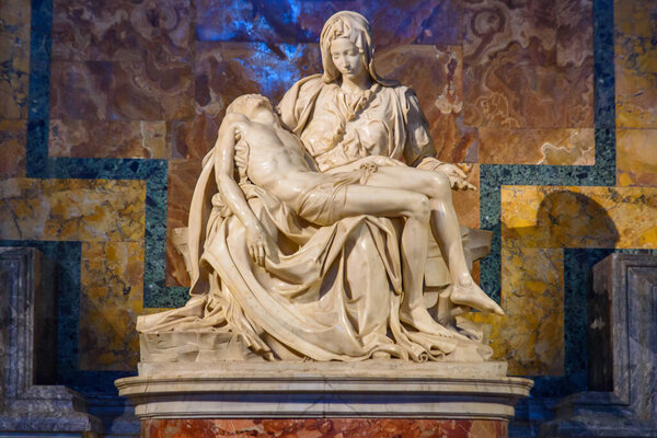 Pieta, a sculpture by Michelangelo, in St. Peter's Basilica, Vatican City