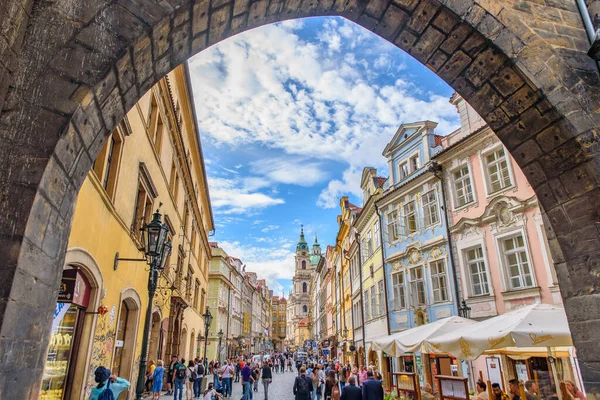 Arco Entre Puente Carlos Casco Antiguo Praga República Checa —  Fotos de Stock