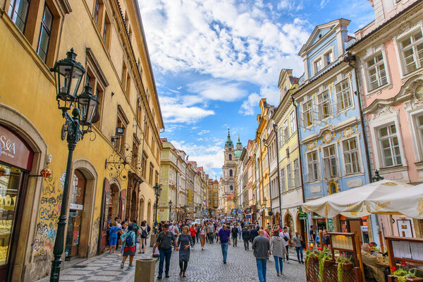 Street view of the Old Town in Prague, Czech Republic