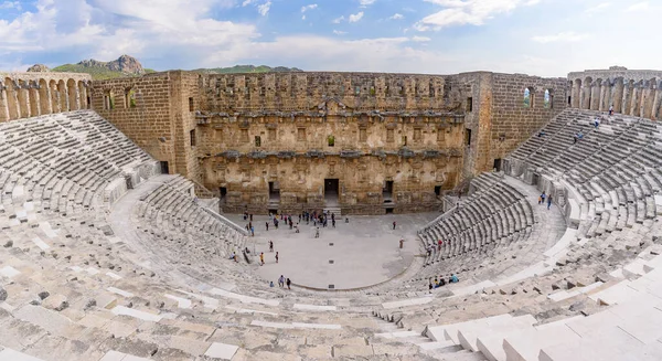 Türkiye Nin Antalya Kentindeki Aspendos Kentindeki Iyi Korunmuş Roma Tiyatrosunun — Stok fotoğraf