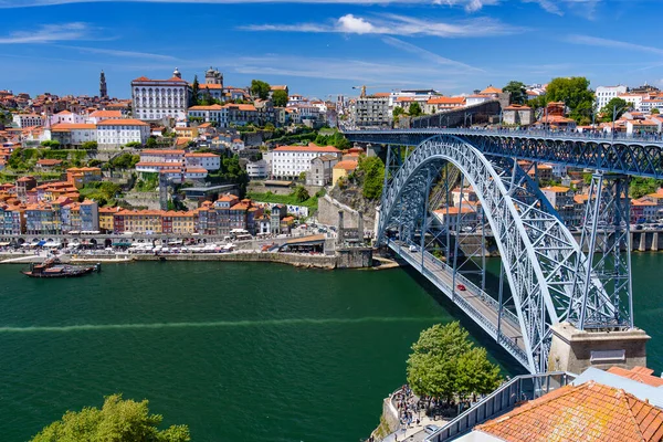 Most Dom Luis Řeka Douro Okres Ribeira Portugalském Portu — Stock fotografie