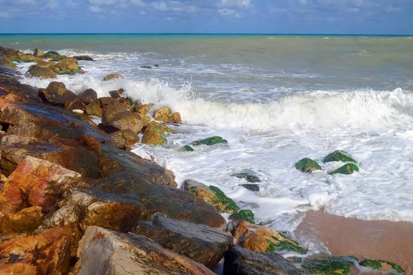 Turquía Mar Negro Olas Blancas Rocío Marino Olas Rompiéndose Las — Foto de Stock