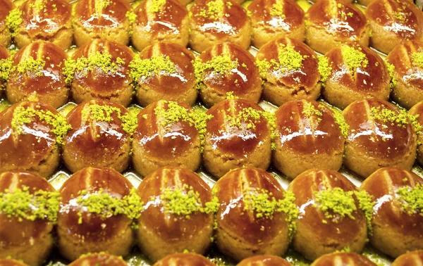 Dulce Jugosa Miel Azúcar Baklava Turca Postre Tradicional Turco Decorado —  Fotos de Stock