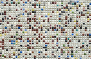 Çok renkli seramik karolar yakın çekim. Parlak arka plan, kopyalama alanı.