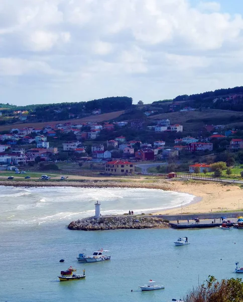 Turquia Mar Negro Kara Burun Vista Superior Cais Porto Para — Fotografia de Stock