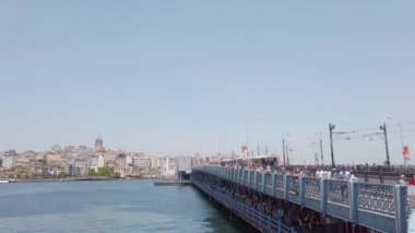 Golden Horn Körfezi, Galata Kulesi, ünlü Galata Köprüsü Türkiye, İstanbul.