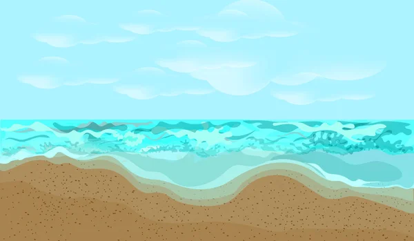 Summer wave - nice cartoon and vector illustration