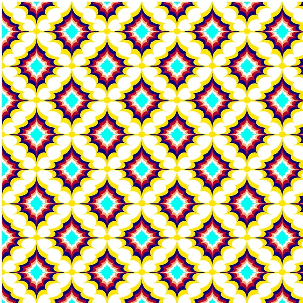 Bezszwowe Wzór Geometryczny Wzór Żółty Kwiat Wzór Fioletowy Fioletowy — Zdjęcie stockowe