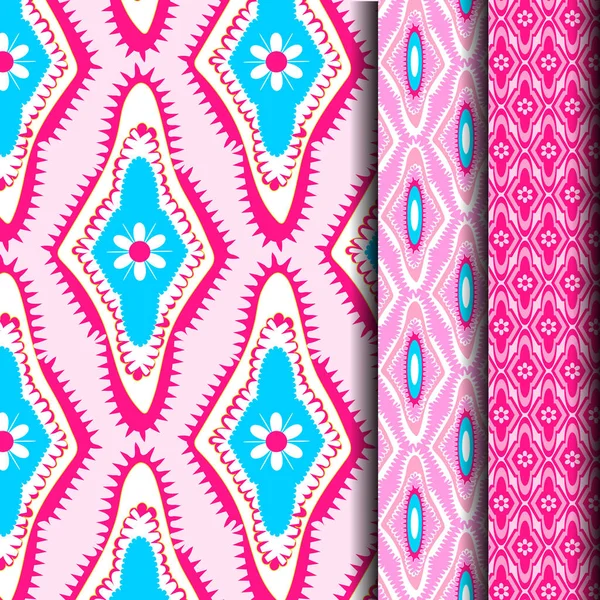Conjunto Abstrato Rosa Padrões Geométricos Estilo Tribal Pster Design Moda — Fotografia de Stock