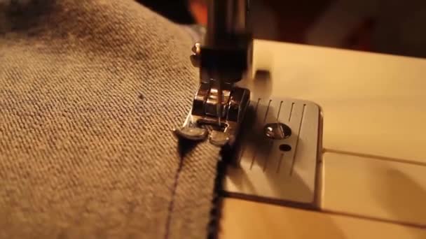 缝纫机缝制织物 — 图库视频影像