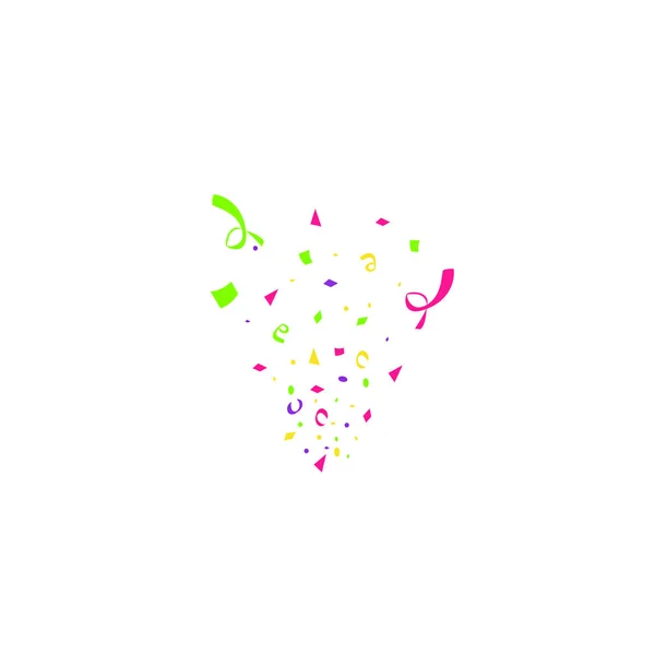 Colorido confeti estalló aislado sobre fondo blanco. Plantilla festiva. Ilustración vectorial de partículas que caen para el diseño de días festivos — Archivo Imágenes Vectoriales