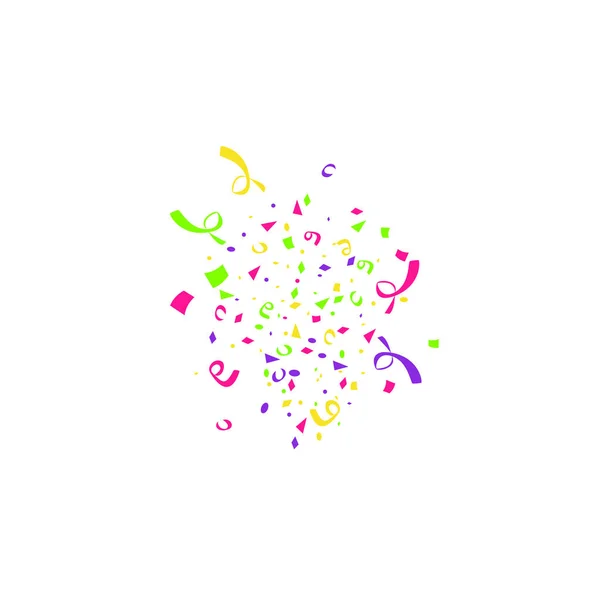 O confete colorido estourou isolado no fundo branco. Modelo festivo. Ilustração vetorial de partículas em queda para o projeto holydays — Vetor de Stock